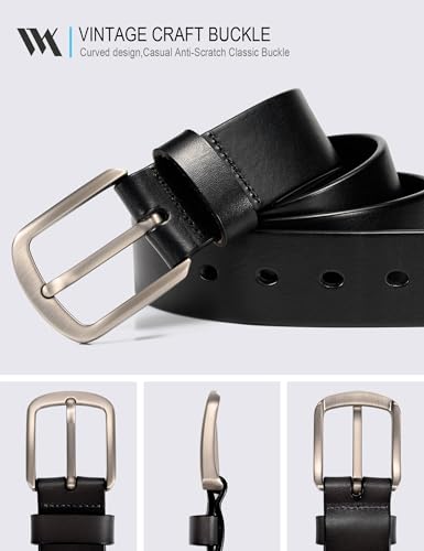 WOLFANT Men's 1.5" Top Full Grain Leather Belt in Gift Box,100% Italian Real Solid Leather3