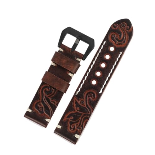 Bracelet de montre vintage en cuir vachette 18mm 22mm marron