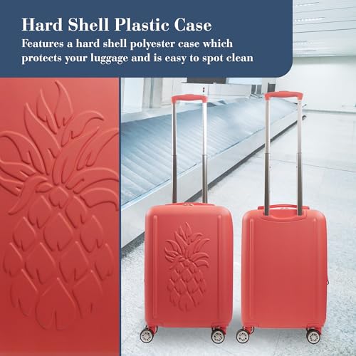 Tommy Bahama 22.5 Inches Rolling Carry On, Hard-Sided Suitcases with Spinner Wheels, Coral4