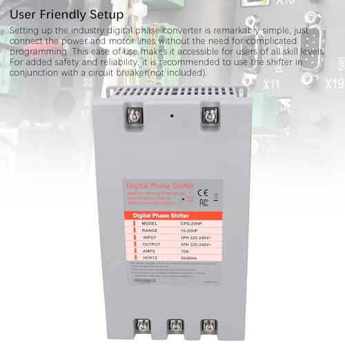 Convertidor de fase, cambio de fase industrial digital para motores de CA, ultra eficiente energéticamente, fácil instalación para varias aplicaciones