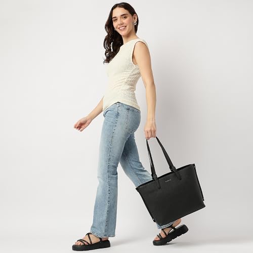 Image of Fastrack Mood Muse Laptop Tote for Women, Faux Leather Handbag With Padded 14-Inch Laptop Compartment, Spacious Interior With Multiple Pockets, Trendy Women's Handbags, Shoulder Bags For Girls