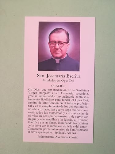 Genérico Estampa religiosa San Josemaria Escriva Fundador del Opus Dei