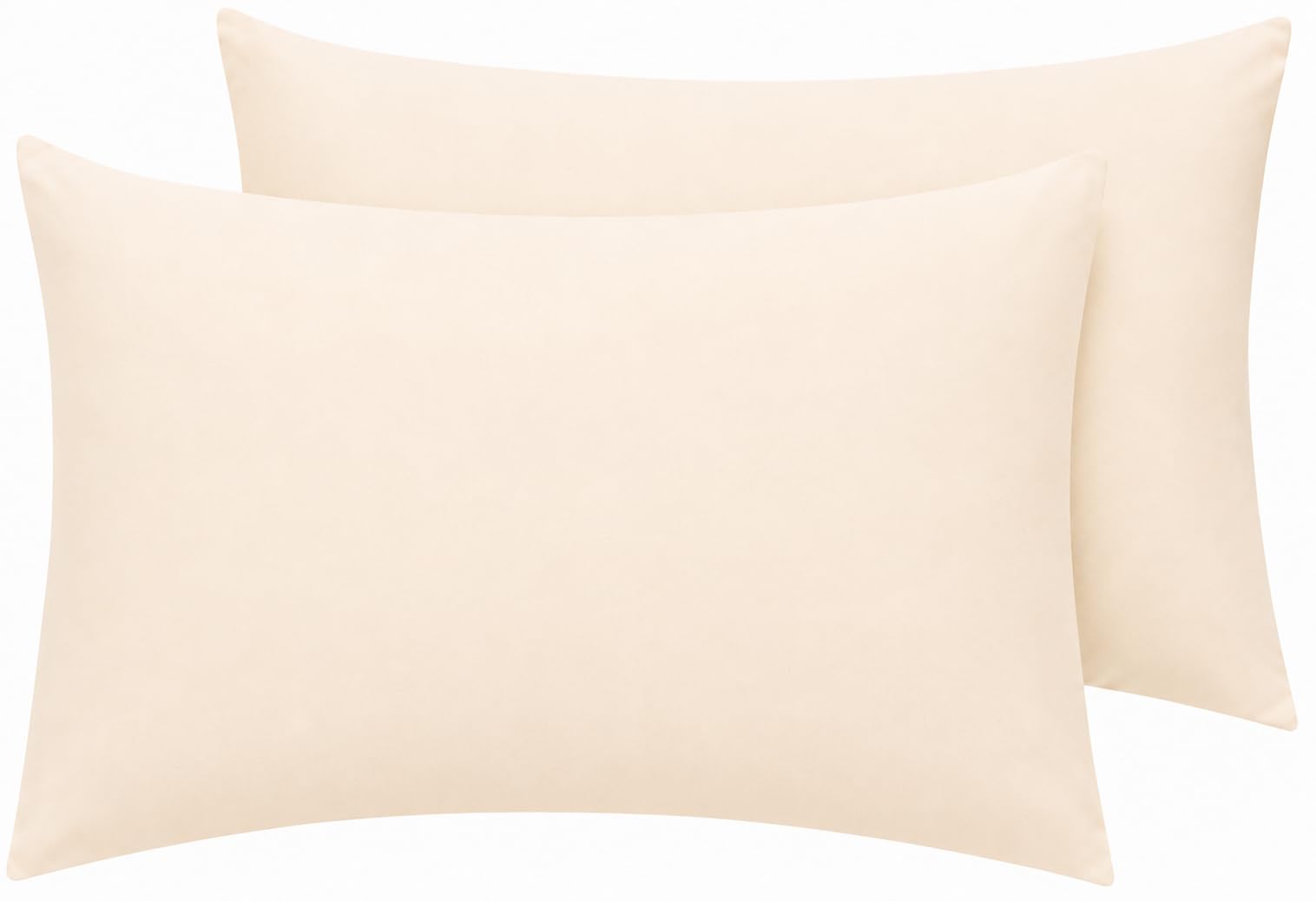 NIGHTZONE Pillowcase Pack of 2 Housewife Luxury Percale Pillowcase 50x75cm 100% Polycotton Plain Dyed Pillow Cases (50 x 75 cm, Cream)
