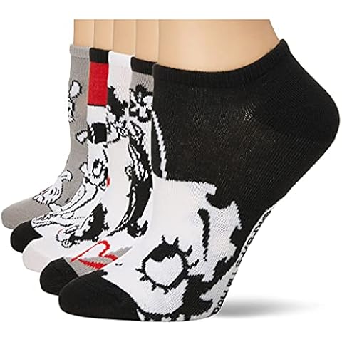 Betty Boop womens Betty Boop 5 Pack No Show Casual Sock, Black, 9 11 US Cover