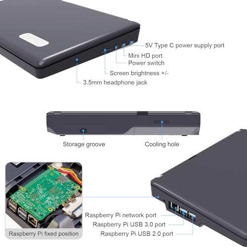 Image of ELECROW CrowPi 2 All-in-one Kit Compatible for Raspberry Pi 4 /5 Laptop, Without RPi 5 Board, Learning Programming Sensor Kit with 11.6 Inch IPS Screen for Professional Adult (Basic Kit)