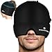 Gel Ice Migraine Headache Relief Cap, Adjustable Headache Cap Migraine with Drawstring Fits All Heads, Cold Compression Migraine Relief Cap for Tension, Stress, Sinus, Puffy Eyes, Hot/Cold Therapy