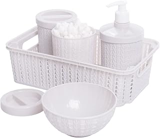Kit Higiene Infantil Trama 5 Peças Utilidade Multiuso Organização Branco - Plasútil Baby