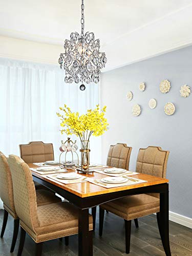 Bestier Modern Pendant Chandelier Crystal Raindrop Lighting Ceiling Light Fixture Lamp For Dining Room Bathroom Bedroom Livingroom Entryway 1 E26 Bulbs Required D13 In X H16 In #TOP6