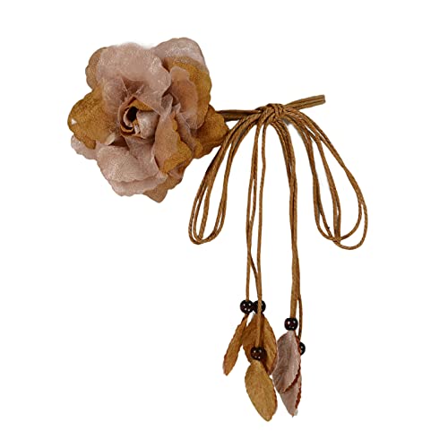 Vintage Knot Thin Belt For Women Flower Decors Ladies Dress Belt Fashion Female Waist Rope Accessories