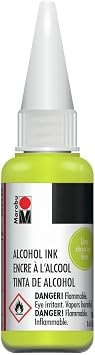 Marabu Alcohol Ink - Lime - Refresh Your Art with Zesty Vibrance, Invigorating Your Senses and Energizing Your Palette - 20ml Bottle