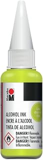 Marabu Alcohol Ink - Lime - Refresh Your Art with Zesty Vibrance, Invigorating Your Senses and Energizing Your Palette - 20ml Bottle
