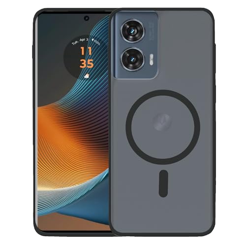 Image of amazon basics Luxury Paper Thin Case Cover for Moto Edge 50 Fusion 5G | Matte Finish | Compatible with magsafe | (Black, Moto Edge 50 Fusion 5G)