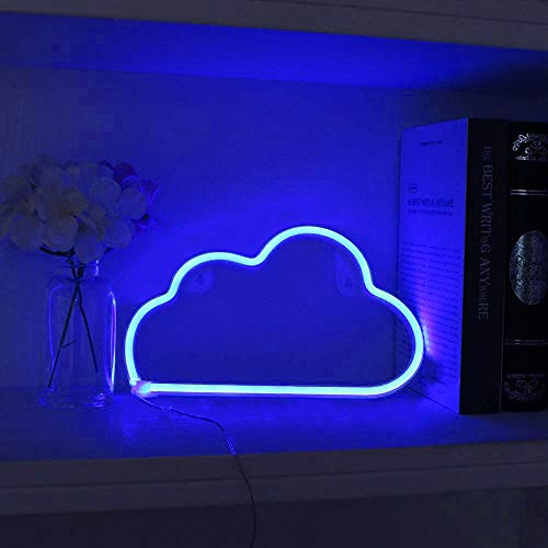 Image of YouOKLight neon cloud sign,cloud led light Wall Light Night Lights, Battery or USB Powered Neon Lights for Wall Decor, Bedroom, Kids Room, Living Room, Bar, Party, Christmas, Wedding (Blue)