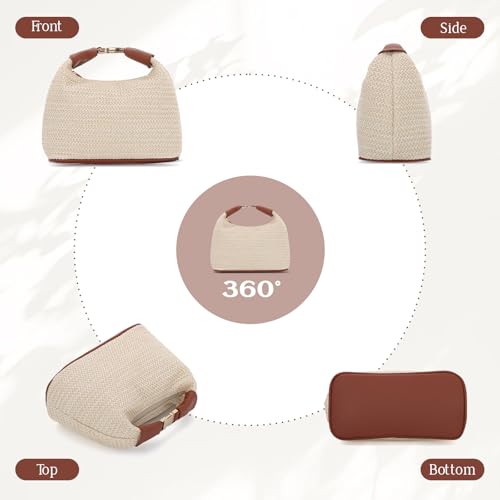 SUKUTU Straw Bag for Women Summer Beach Shoulder Bag Vacation Woven Crossbody Purse Small Top Handle Satchel Handbag4