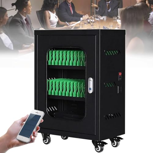 Gabinete de carga recargable para teléfono móvil, estación de carga USB de 40 ranuras para oficina, aula, carga móvil y carrito de almacenamiento