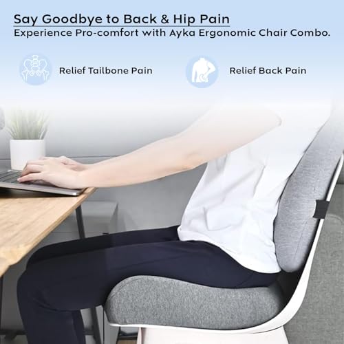 Image of SeatCushion for Tailbone & BackSupport for Chair -Sitting Cushion Back, Sciatica Back Support and Seat Cushion for Office & Home Chair (Ultimate Pro Back Support)