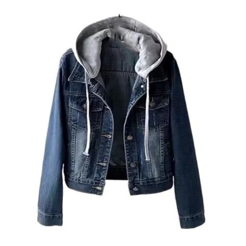 Manteau femme à capuche chaud en jean pour affronter la mi-saison