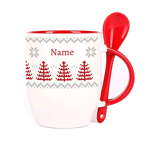 Herz & Heim® Löffeltasse mit Wunschnamen im Norweger Design zu Weihnachten