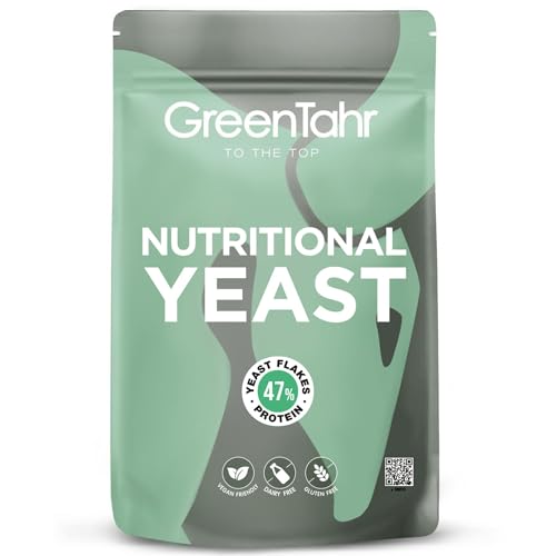 Green Tahr Levadura Nutricional 500g, Nutritional Yeast en Copos Rica en Vitamina B y Proteínas 47%, Levadura Nutricional Sin Gluten y Sin Lactosa, Ideal para Queso Vegano, Alto Contenido en Fibra