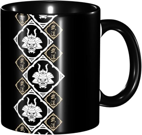 マグカップ 和風 和柄 鳥居 武士 伝統 コーヒーカップ 陶器 330ml おしゃれ 可愛い 食器 コップ 耐熱 電子レンジ対応 お茶 ミルク 大容量 軽量 オフィス 家用 誕生日 記念日 プレゼント 箱入り