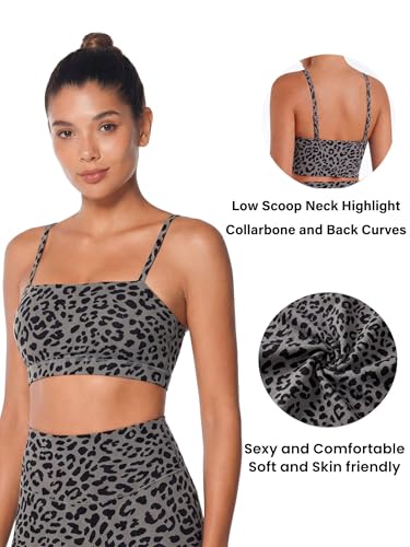 Image of Sunzel Adjustable Straps Sports Bra Padded Yoga Crop Top Light Support | Buttery Soft, Wireless, Adjustable Spaghetti Straps, Removable Pads, Bandeau Bra with Straps, Workout Gym Daily Wear