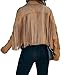 Bibowa Faux Suede Leather Jackets For Women Trendy Cowgirl Outfits Fall Western Fringe Cropped Jacket 2025 Tassel Motorcycle Crop Coats Winter Dark Khaki S