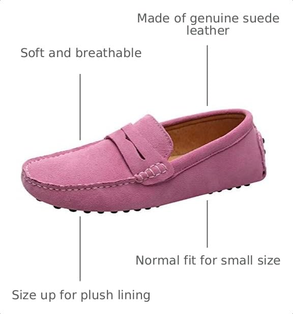 Image of ANUFER Men's Suede Leather Penny Loafers Moccasin Slippers