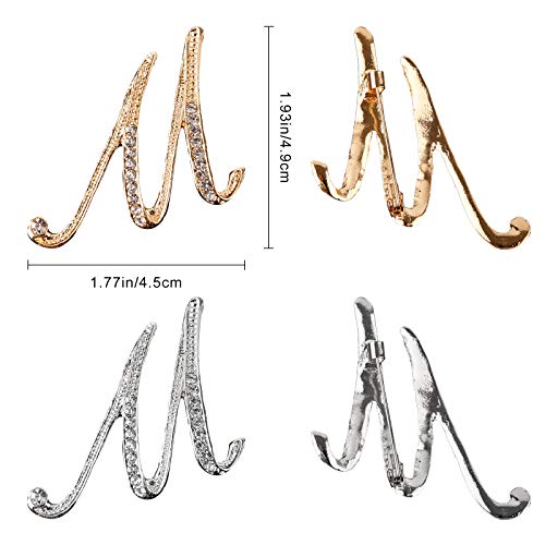 Image of Letter Brooch Pins, Alloy Lapel Pin Gold and Silver for Women, Girls, Men