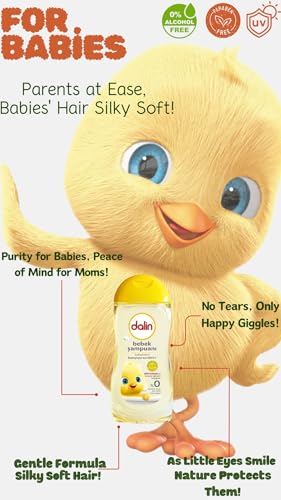 Image of Dalin Baby Shampoo Soap and Body Wash, Gentle Care for Hair and Skin, Hypoallergenic, Natural Formula for Sensitive Baby Skin, Tear-Free, 200ml, Pack of 6