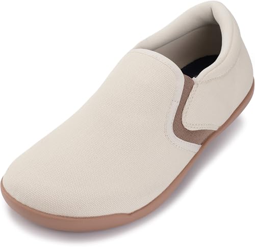Image of WHITIN Women's Wide Barefoot Shoes | Elastic V-Detail Classic Slip-On | Minimalist Walking Sneakers