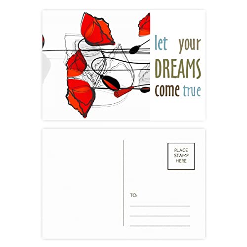 Cartes postales fleurs rouges : lot de 20 pour cadeaux et remerciement