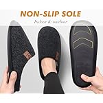 COFACE Unisex Mens Womens Cozy Memory Foam Scuff Slippers Casual Slip On Warm House Shoes Indoor/Outdoor Felt Sandal Slippers With Arch Support Rubber Sole Size 4-15 - Image 4