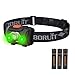 BORUIT Lampe Frontale LED Super Bright Lampes Frontales Verte et Blanche 3 Piles AAA Lnclus 4 Modes Lampe Torche Pour Enfant Lecture Adulte Camping Cyclisme Courir Randonnée Pêche Phare Gear