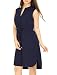 Allegra K Women's Drawstring Waist Hidden Button Closure Shirt Dress XL Navy Blue