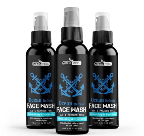 Image of Ocean Refresh Face Wash for Men 100ml | SLS & Paraben Free Deep Cleansing Facial Cleanser | Oil Control, Refreshing & Hydrating Gel Formula for All Skin Types (Pack Of 3)