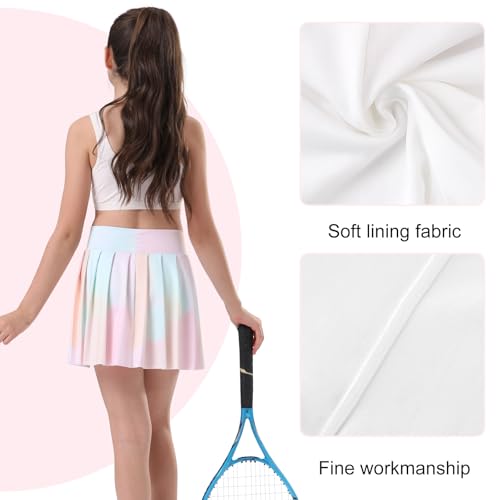 Image of Bezioner Girls Tennis Skirt A-Line Pleated Skirt with Shorts Pocket Uniform Skort for Golf Athletic Cheerleading
