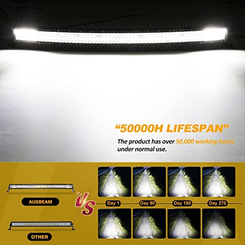 Image of Auxbeam 42 Inch LED Light Bar, 240W Curved Off Road Amber White Combo Beam