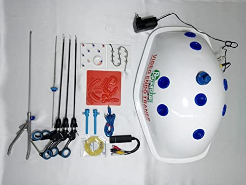 Image of Laparoscopy Trainer Turtle Shape Endo Trainer Box with 5 Instruments | Laparoscopic Endotrainer Kit | | Full Body Design Laparoscopic Training Box | Suture Practice Kit