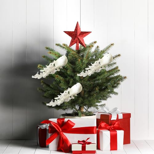 JUOPZKENN 12 Peças de Pássaros de Espuma Branca Artificial, Pássaros Em Miniatura para Artesanato, M