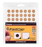 FastCap - Coperture per fori per viti, adesivi rotondi da 13 mm - ideali per progetti professionali di lavorazione del legno, mobili e mobili - Un foglio da 56 tappi - Vero legno non finito (ciliegio,