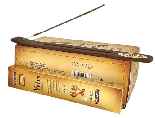 Govinda-Incense-Stick-Holder-Bundle-with-Parimal-Yatra-Natural-Incense-Sticks-180-Grams