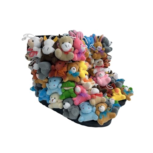 Winter Snow Boots for Women, Teddy Boots covered In Stuffed Animals, Mid-Calf Fluffy Boots4