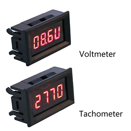 Ankexin 2 In 1 Led Tachometer Gauge Digital Voltmeter For Auto Motor Rotating Voltmeter Ammeter Automotive Motorcycle Powersports Digital Voltmeter Ammeter Amp Monitor Parts Gauges Coolant Gauges And thumb #3