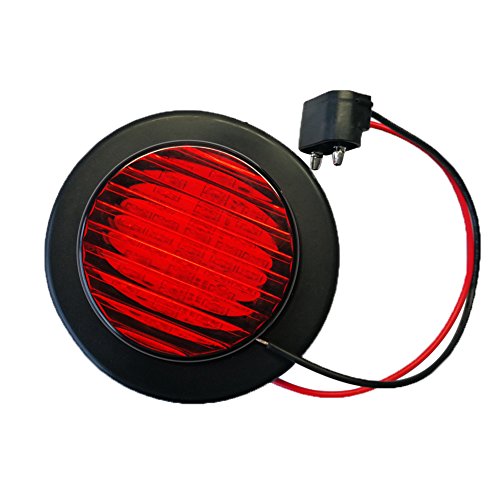 New Sun 5X Trailer Lights Sealed 2.5" Round Side Marker Lights 13 Leds Red Truck Trailer Clearance Lights Kits With Grommet And 2-Pin Plug #TOP5