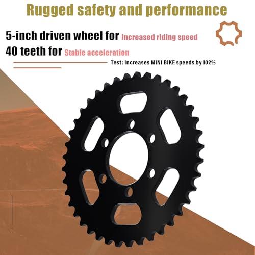 Image of JNDO Mini Bike Sprocket 40 Tooth 35 Chain Rear Sprocket Black Suitable for Coleman ct100 Sprocket Motovox Monster Moto TaoTao GK80 Gas Mega Moto Dirt Bike Go Kart Sprocket