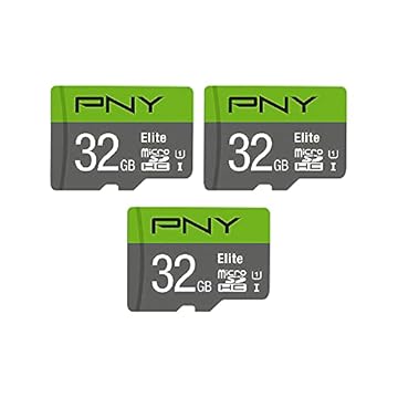 PNY 32 GB Elite Class 10 U1 MicroSDHC Cartão de Memória Flash Pacote com 3, 32 GB Pacote com 3