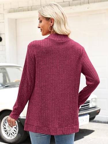 Image of Heymoments Women's Long Sleeve Open Front Cardigan Casual Lightweight Swearter Ladies Loose Knit Outwear Coats with Pockets