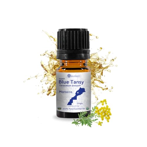 Nature Packaged Organic Blue Tansy Essential Oil Direct from Malagassi Essential Oils - Ideal in Face Oil - Organic Blue Tansy for Candle Making and Soap Making (5 mL)