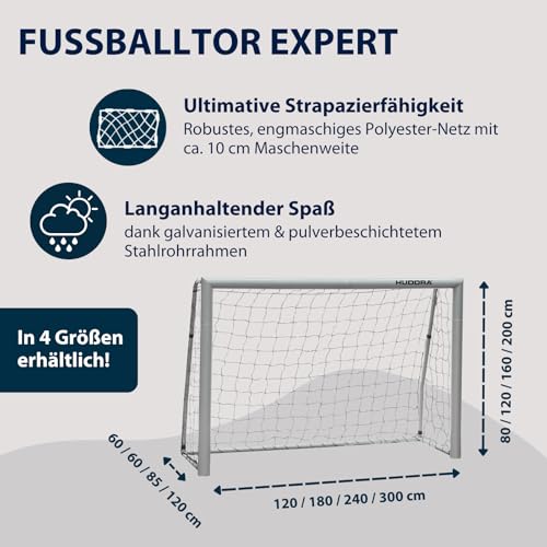 HUDORA Kinder, Jugendliche & Erwachsene Fußball-Tor Expert 240 Garten Fußballtor, grau - 3