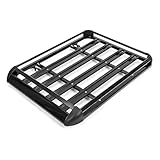 Holdfiturn Roof Rack Basket Tray Luggage Cargo Carrier with Bars & Wind Fairing Rooftop Luggage Holder Aluminium 127Cm for Car SUV Truck